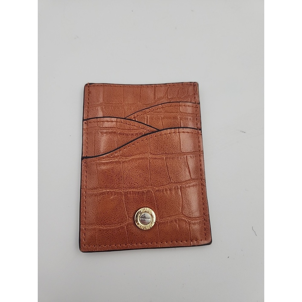 Kate Landry Credit Card Wallet Tan Crocodile‎